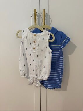 LOT OF 2 Janie and Jack Rompers 12-18 Mos